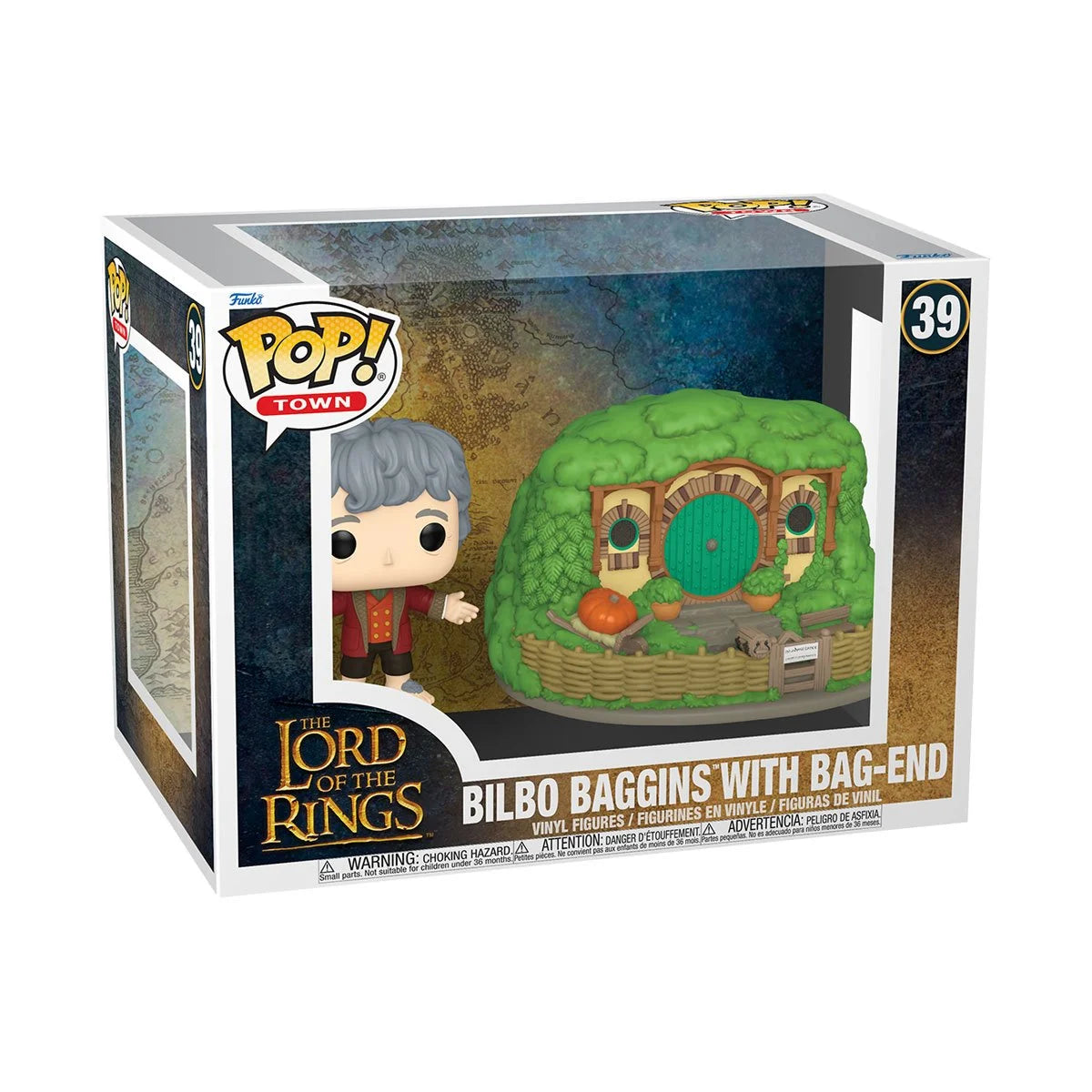 The Lord of the Rings Bilbo Baggins with Bag-End Town