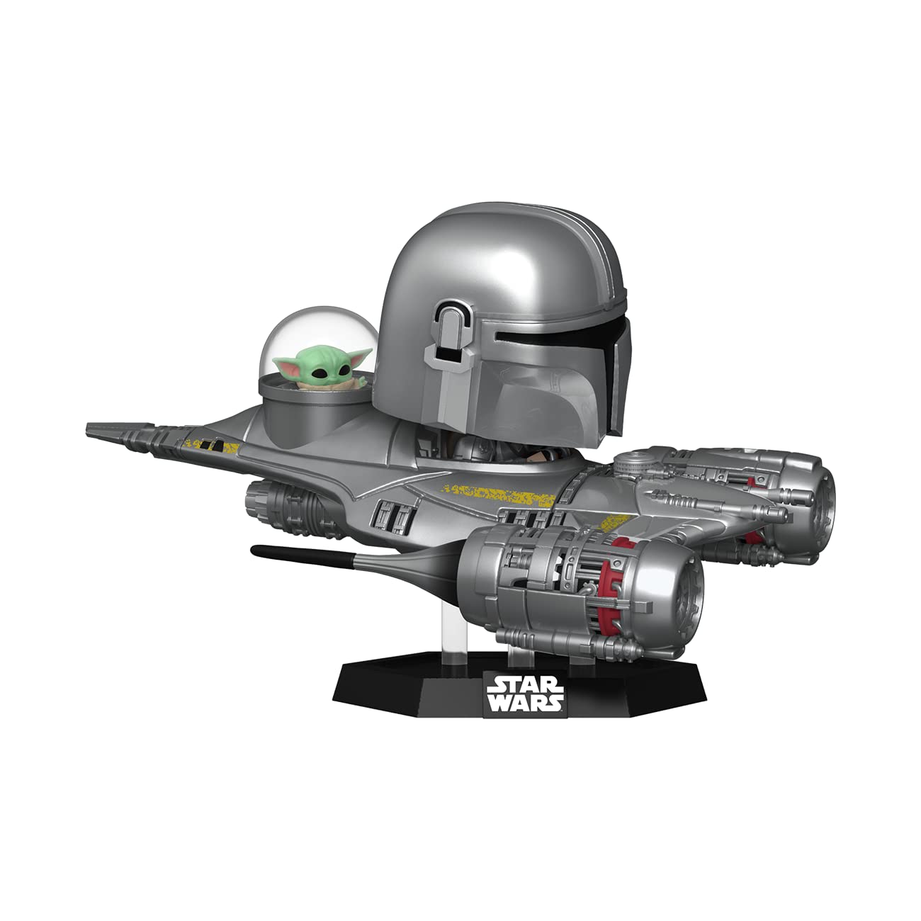 Star Wars The Mandalorian in N-1 Starfighter (with Grogu) Ride Amazon Exclusive