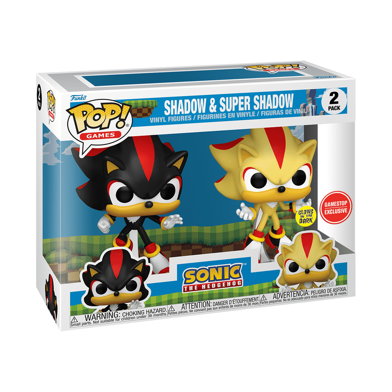 Sonic the Hedgehog Shadow & Super Shadow (Glow) 2-pack Gamestop Exclusive