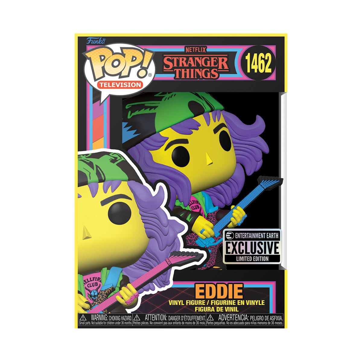 Stranger Things Season 4 Eddie with Guitar (Blacklight) Entertainment Earth Exclusive