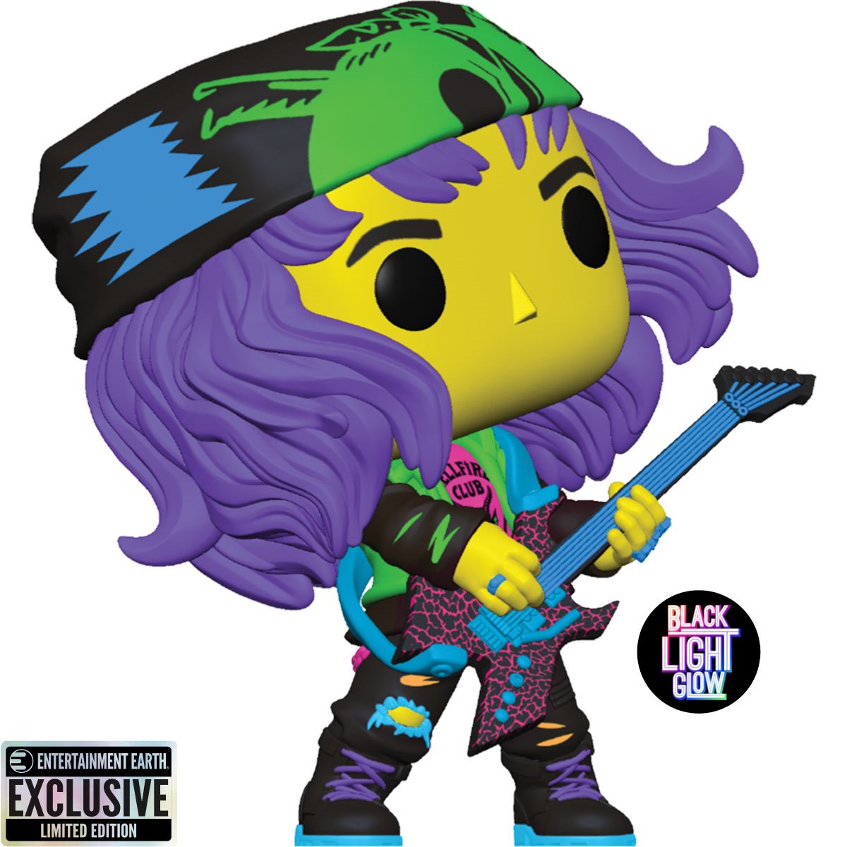 Stranger Things Season 4 Eddie with Guitar (Blacklight) Entertainment Earth Exclusive