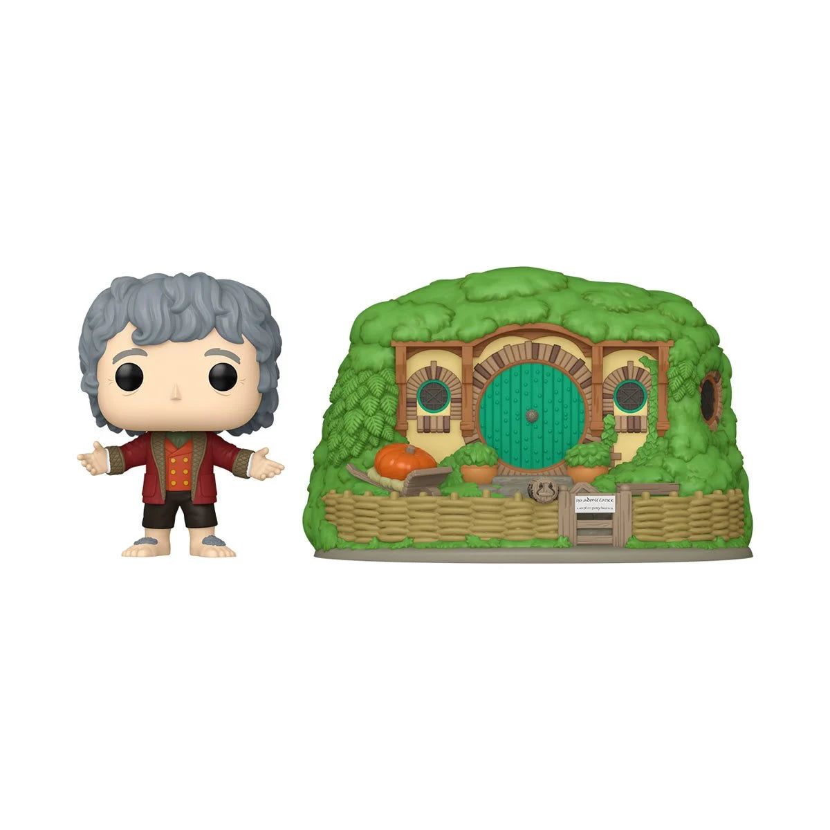 The Lord of the Rings Bilbo Baggins with Bag-End Town