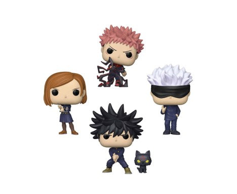 Jujutsu Kaisen Yuji Itadori GITD, Megumi Fushguro, Nobara Kugisaki and Satoru Gojo Gamestop Exclusive 4-Pack